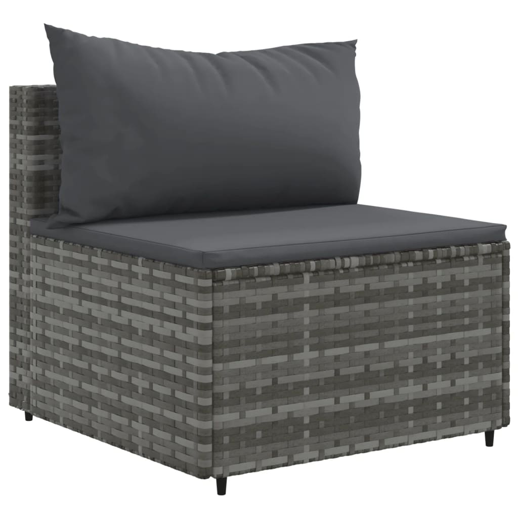 sofasæt til haven 10 dele med hynder polyrattan grå