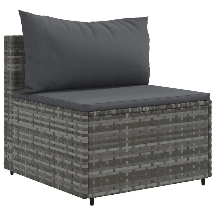 sofasæt til haven 10 dele med hynder polyrattan grå
