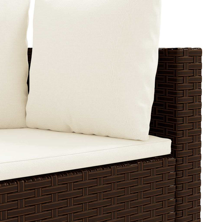 sofasæt til haven 5 dele med hynder polyrattan brun
