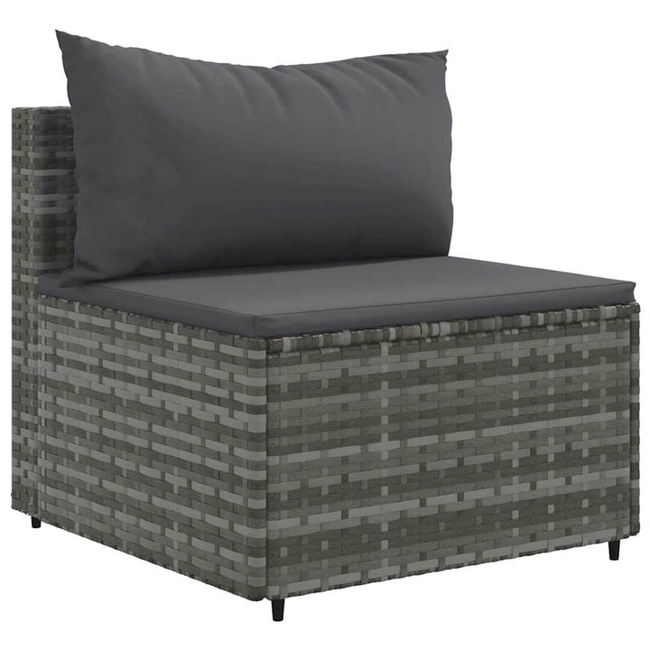 sofasæt 5 dele med hynder polyrattan grå