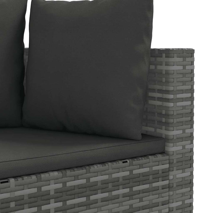 sofasæt 5 dele med hynder polyrattan grå