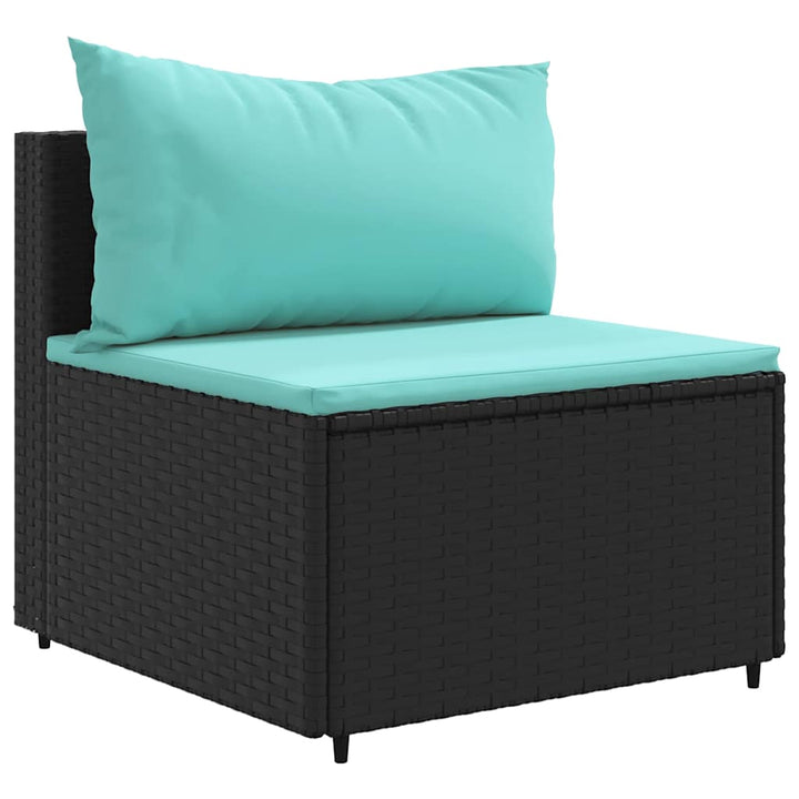sofasæt til haven 5 dele med hynder polyrattan sort