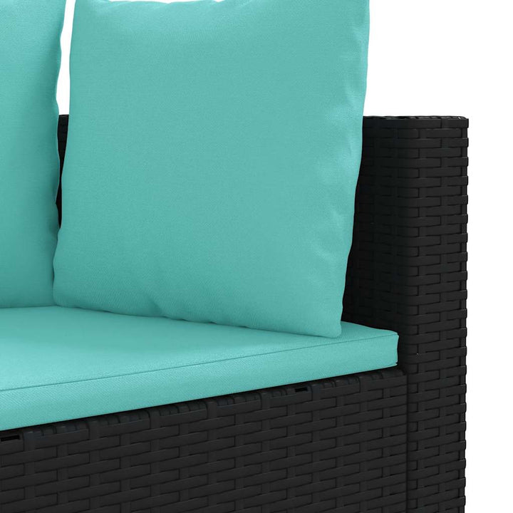 sofasæt til haven 5 dele med hynder polyrattan sort