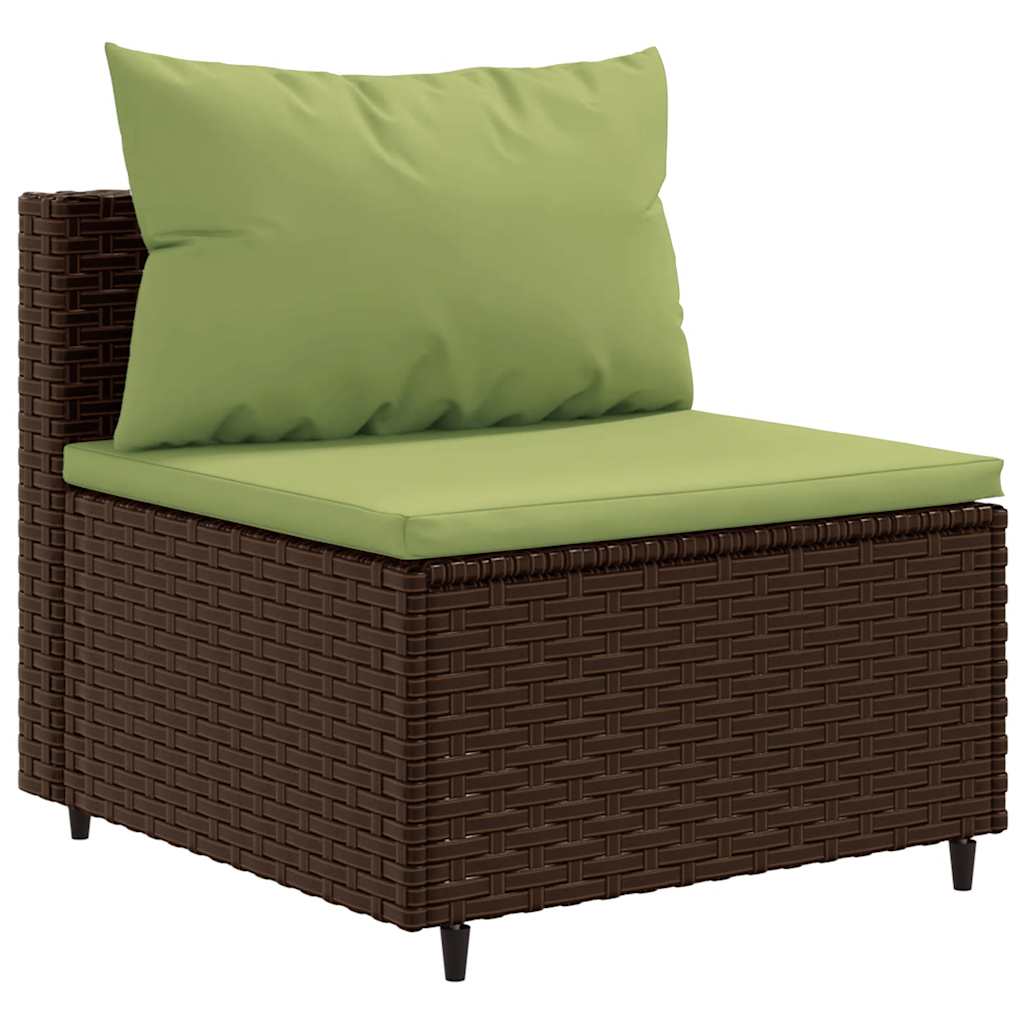 sofasæt til haven 5 dele med hynder polyrattan brun
