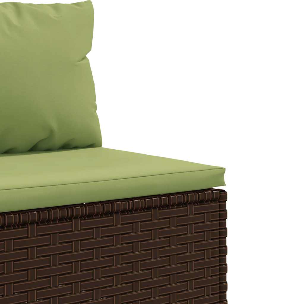 sofasæt til haven 5 dele med hynder polyrattan brun