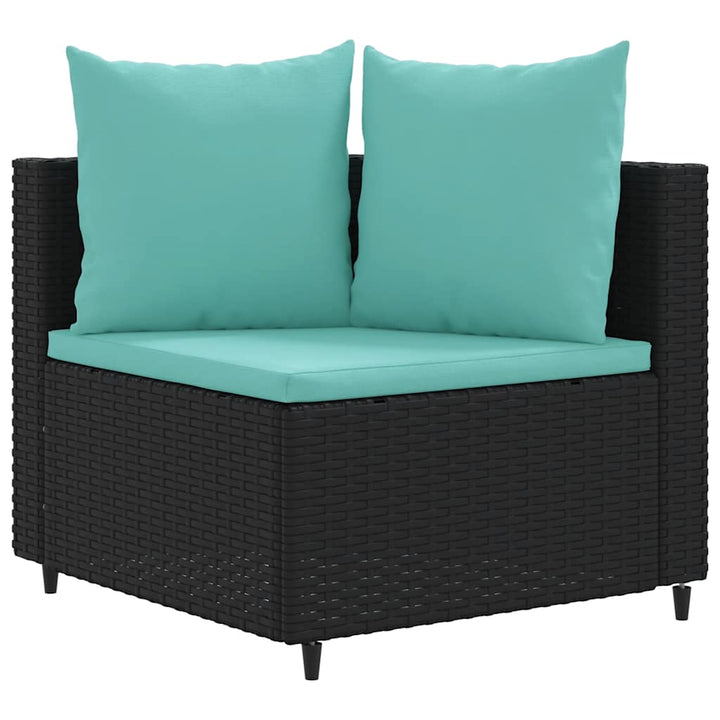 sofasæt til haven 8 dele med hynder polyrattan sort