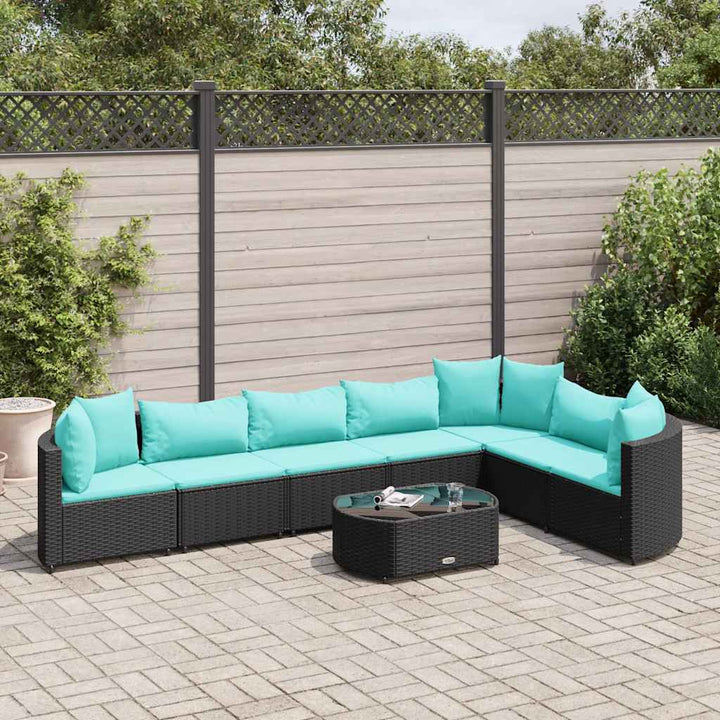 sofasæt til haven 8 dele med hynder polyrattan sort