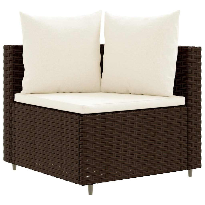 sofasæt til haven 6 dele med hynder polyrattan brun