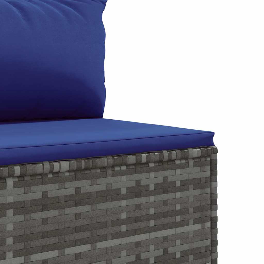 sofasæt til haven 6 dele med hynder polyrattan grå
