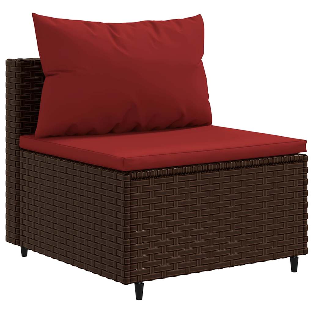 sofasæt til haven 10 dele med hynder polyrattan brun