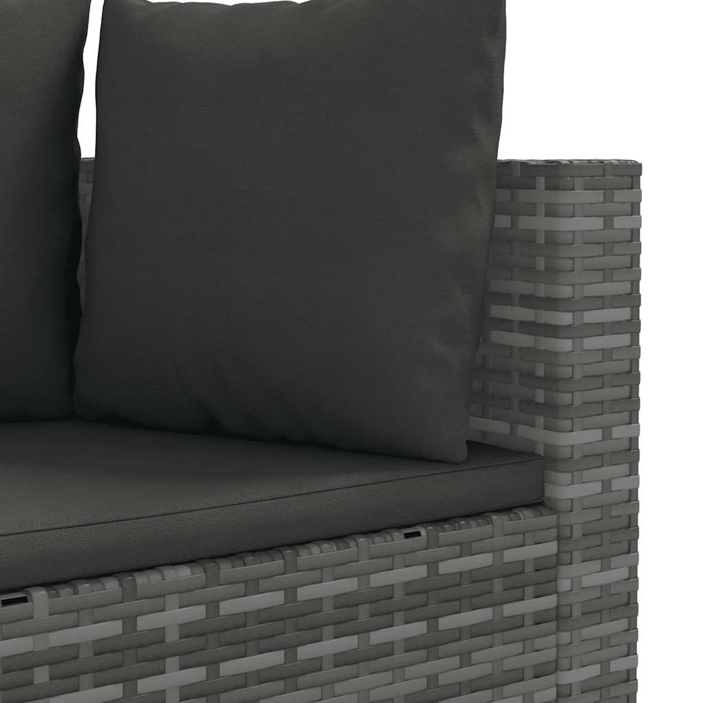 sofasæt til haven 10 dele med hynder polyrattan grå