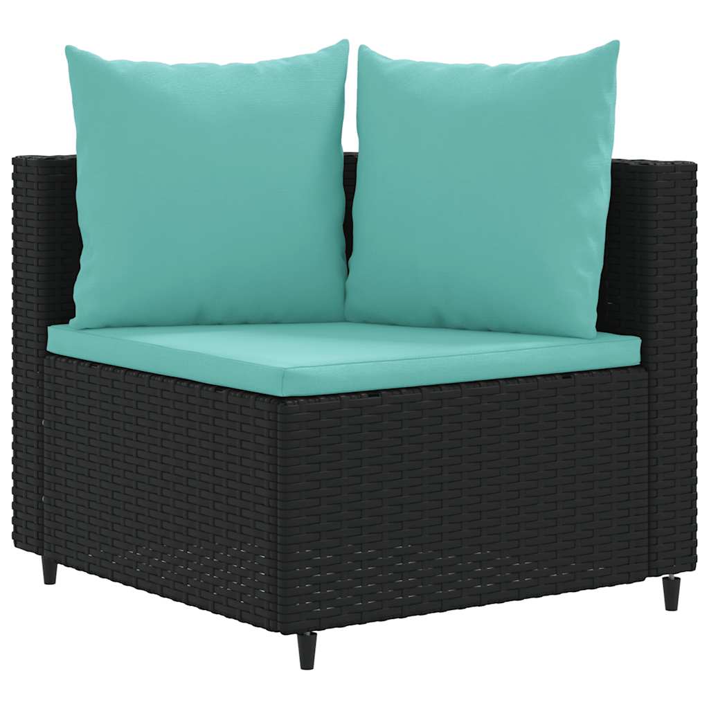 sofasæt til haven 10 dele med hynder polyrattan sort