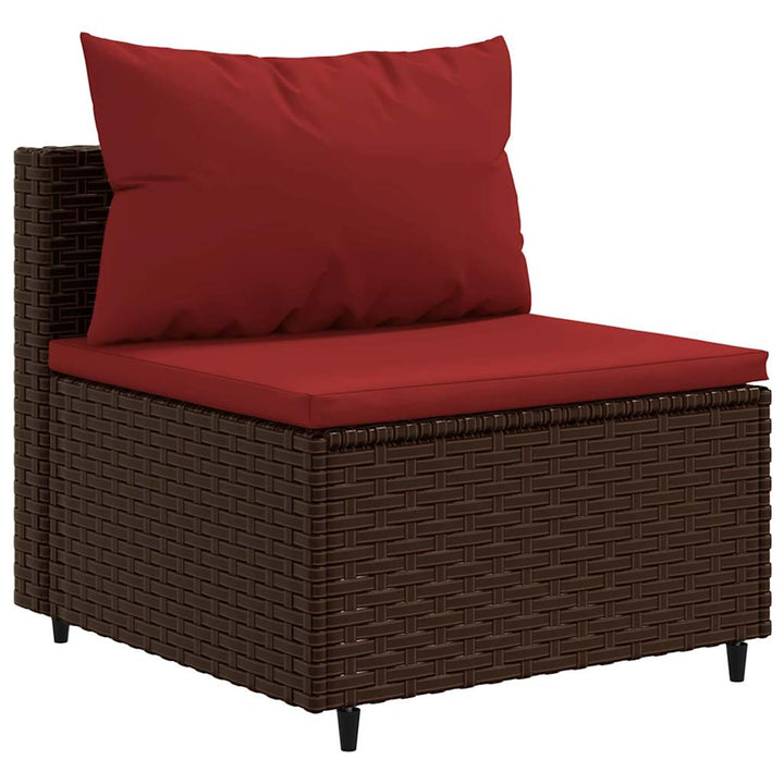 sofasæt til haven 10 dele med hynder polyrattan brun