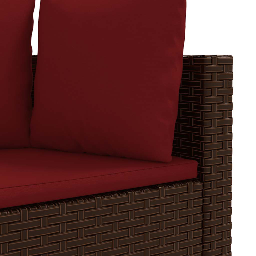 sofasæt til haven 10 dele med hynder polyrattan brun