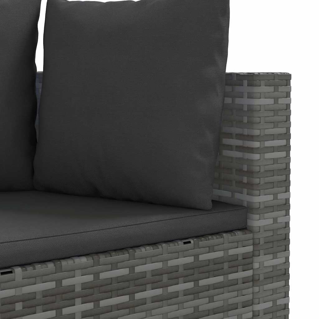sofasæt til haven 6 dele med hynder polyrattan grå