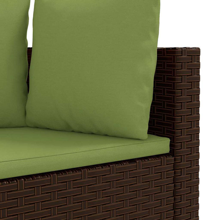 sofasæt til haven 6 dele med hynder polyrattan brun