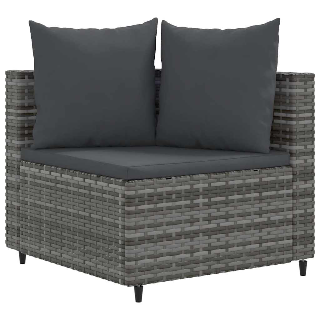 sofasæt til haven 9 dele med hynder polyrattan grå