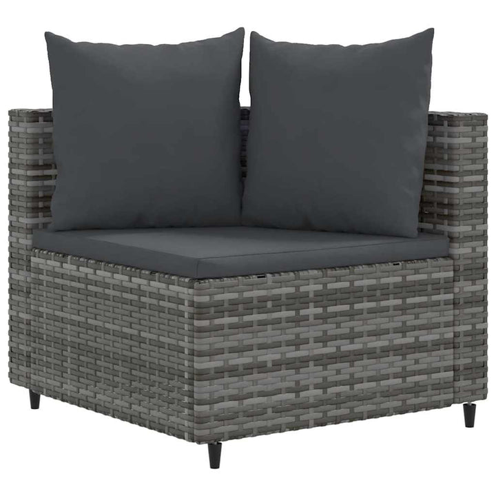 sofasæt til haven 9 dele med hynder polyrattan grå