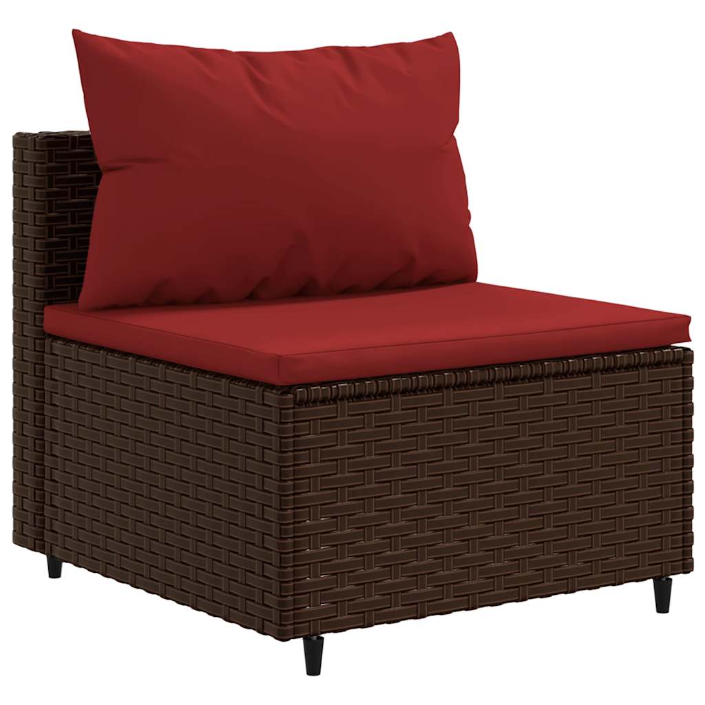 sofasæt til haven 9 dele med hynder polyrattan brun