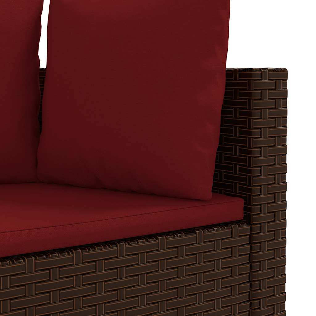 sofasæt til haven 9 dele med hynder polyrattan brun