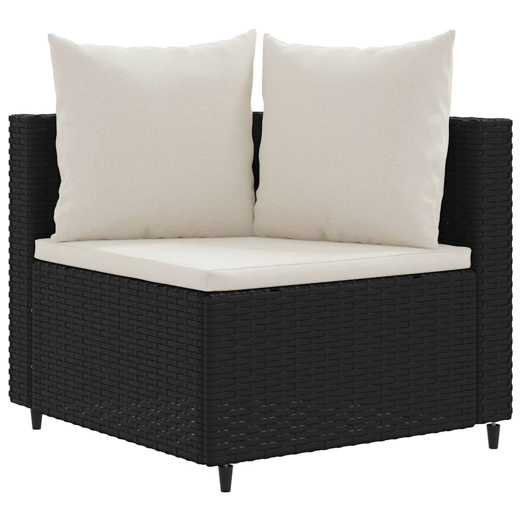 sofasæt til haven 5 dele med hynder polyrattan sort