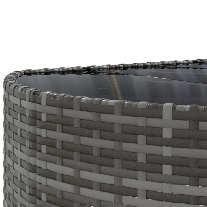 sofasæt 5 dele med hynder polyrattan grå