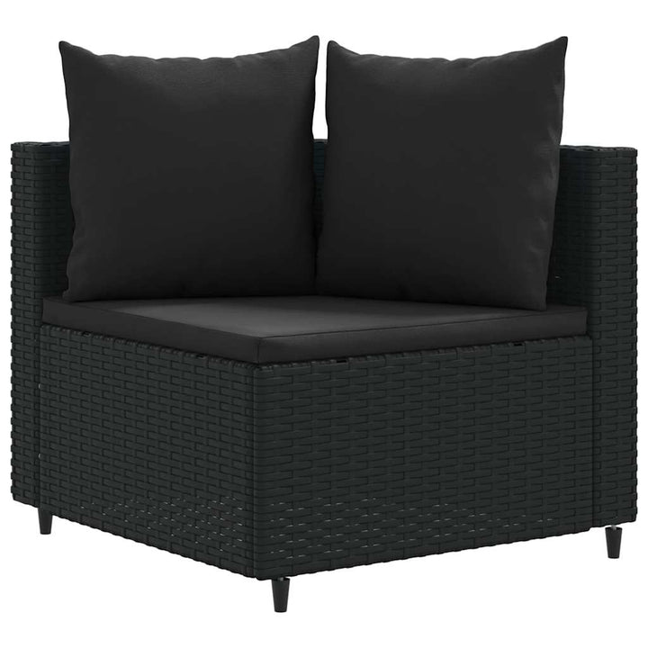 sofasæt til haven 5 dele med hynder polyrattan sort