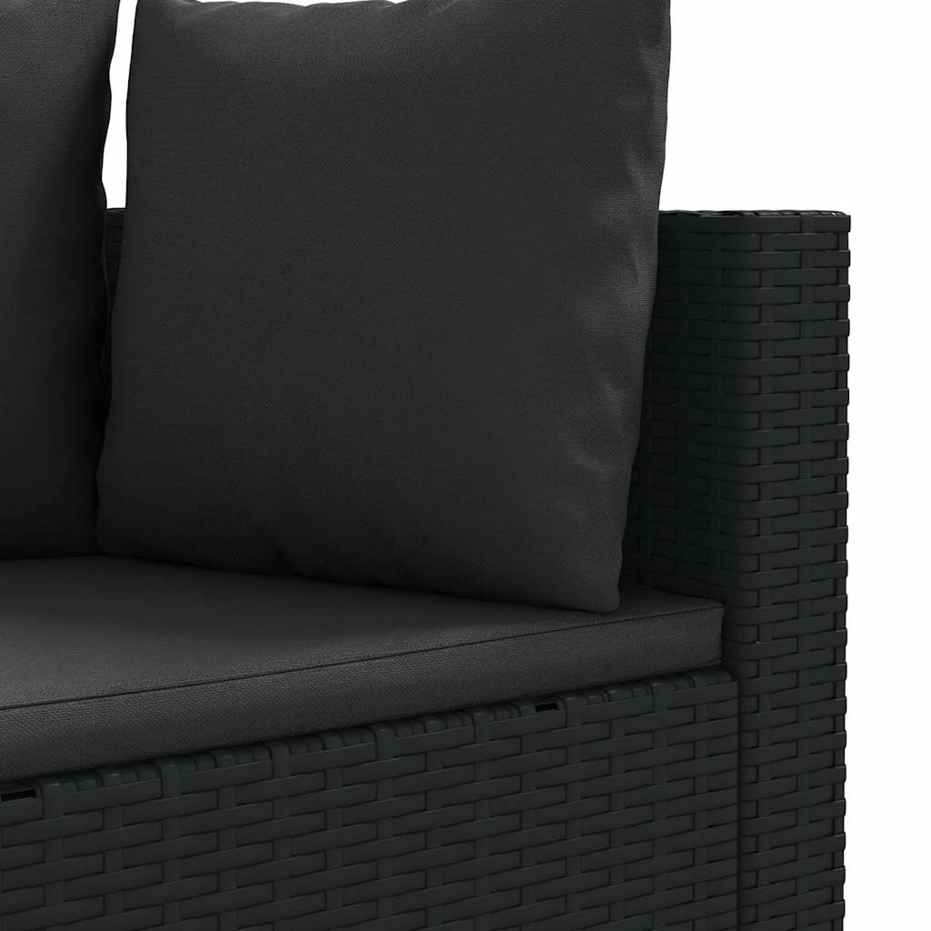 sofasæt til haven 5 dele med hynder polyrattan sort