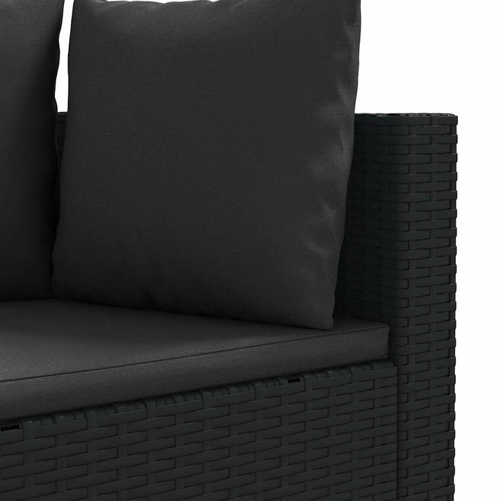 sofasæt til haven 5 dele med hynder polyrattan sort