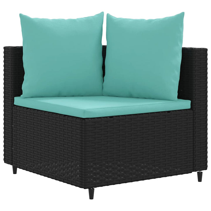 sofasæt til haven 5 dele med hynder polyrattan sort