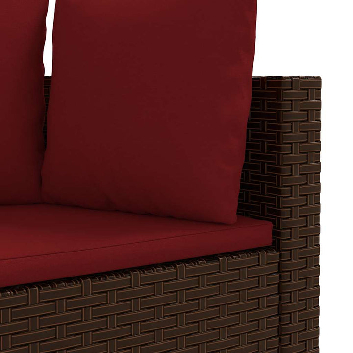 sofasæt til haven 5 dele med hynder polyrattan brun