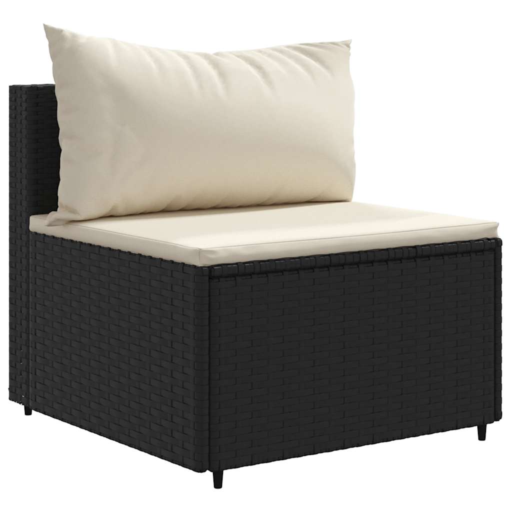 sofasæt til haven 4 dele med hynder polyrattan sort