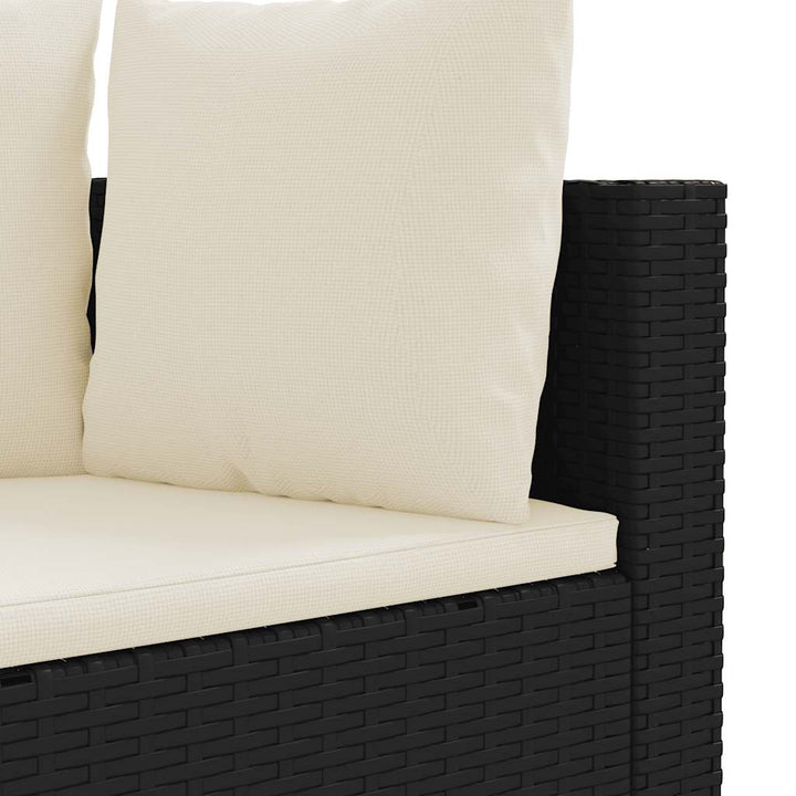 sofasæt til haven 4 dele med hynder polyrattan sort
