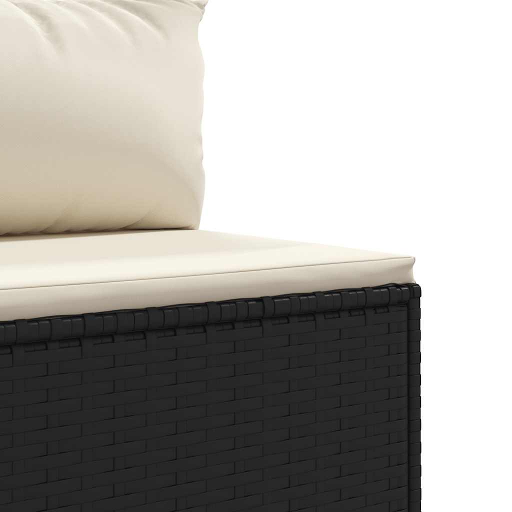 sofasæt til haven 4 dele med hynder polyrattan sort