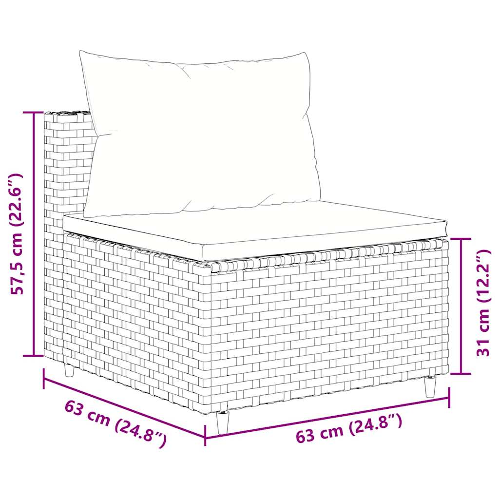 sofasæt til haven 4 dele med hynder polyrattan sort