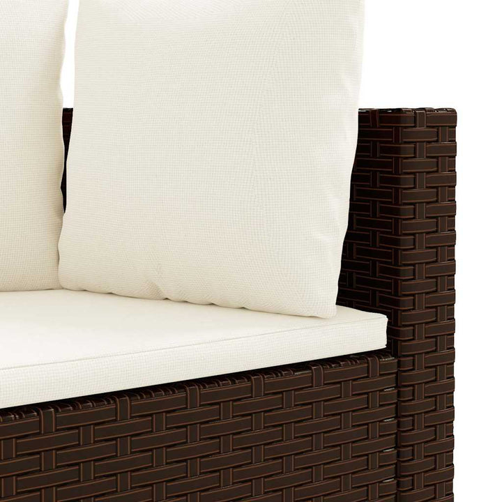 sofasæt til haven 4 dele med hynder polyrattan brun