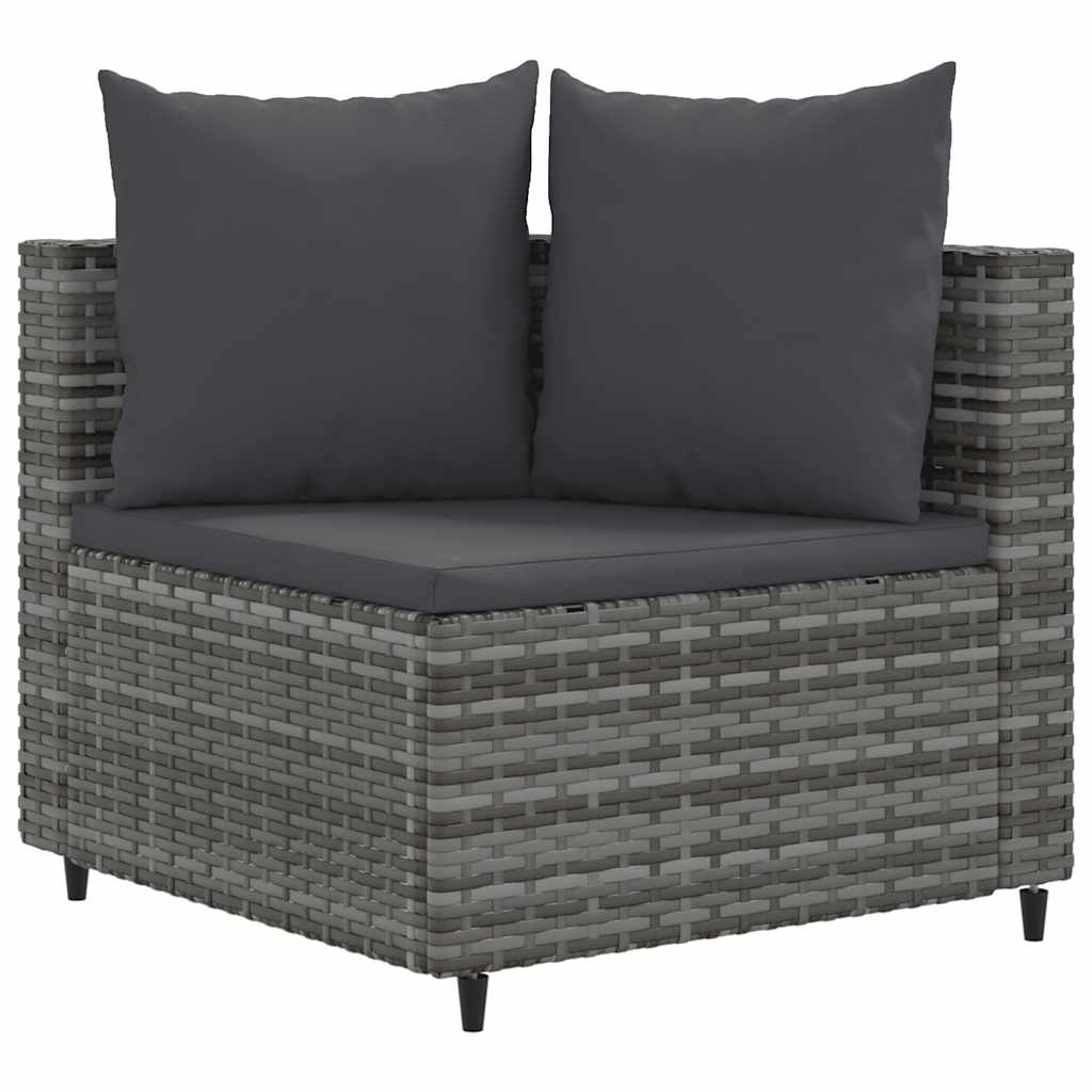 sofasæt til haven 4 dele med hynder polyrattan grå