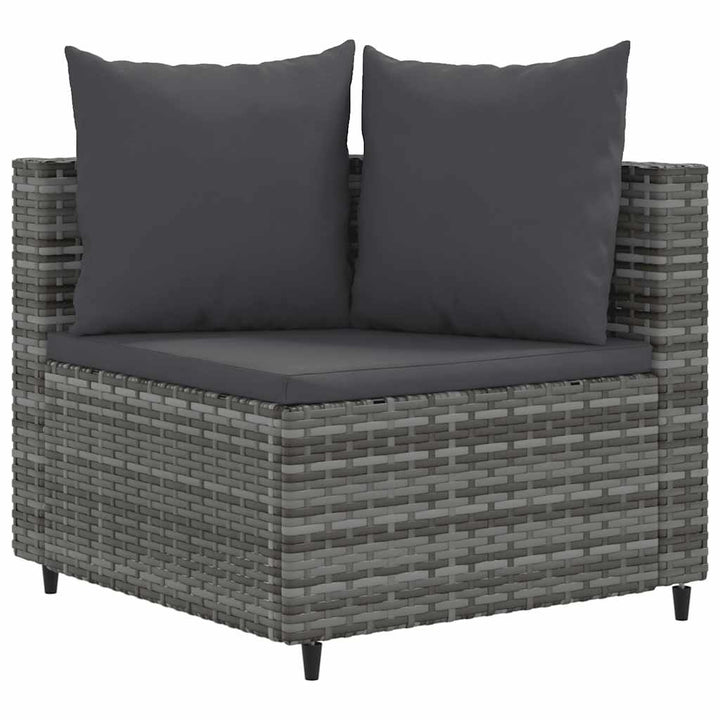 sofasæt til haven 4 dele med hynder polyrattan grå
