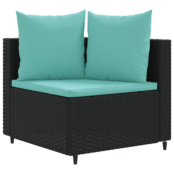 sofasæt til haven 4 dele med hynder polyrattan sort