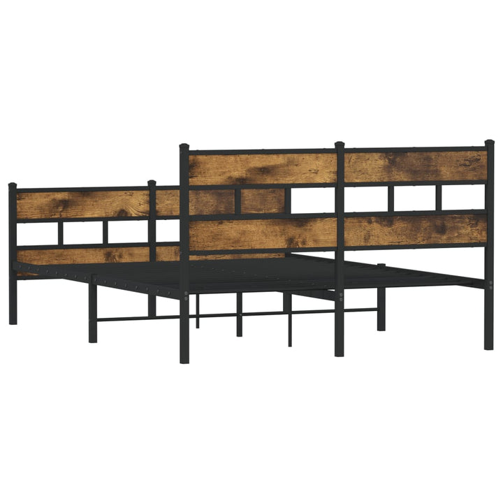sengeramme uden madras 160x200 cm metal røget egetræsfarve