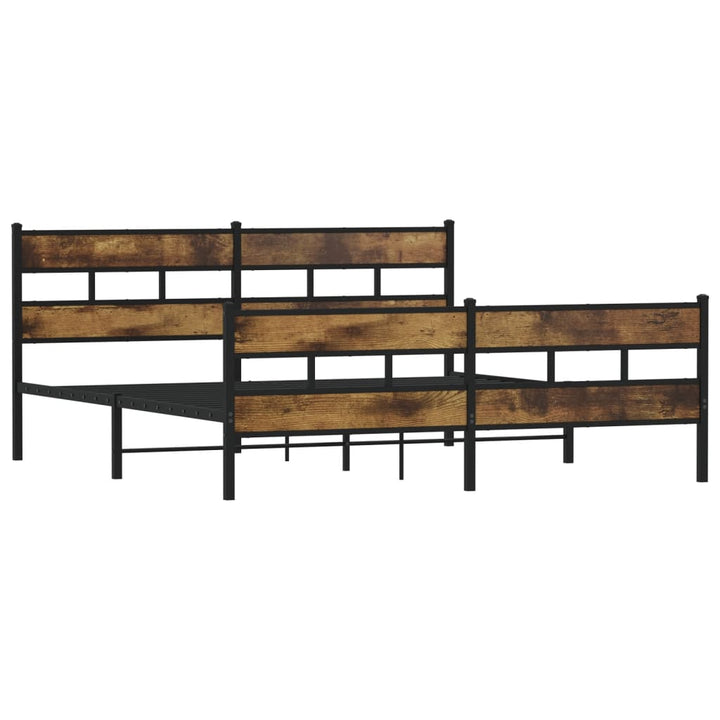 sengeramme uden madras 183x213 cm metal røget egetræsfarve