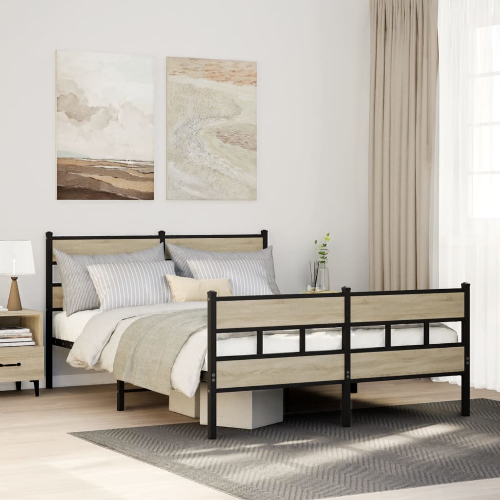 sengeramme uden madras 150x200 cm metal sonoma-eg