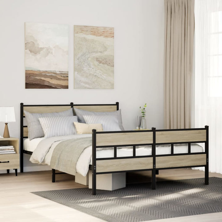 sengeramme uden madras 150x200 cm metal sonoma-eg