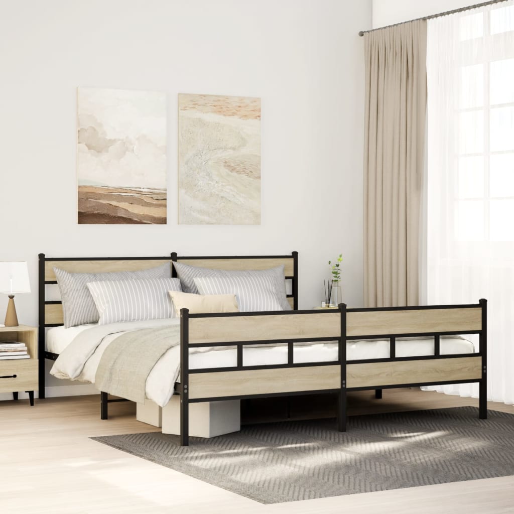 sengeramme uden madras 183x213 cm metal sonoma-eg