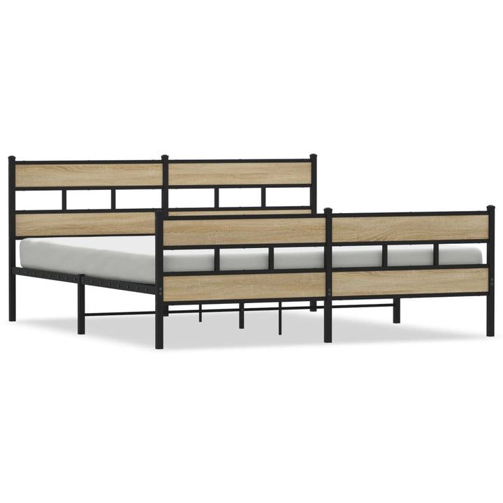 sengeramme uden madras 200x200 cm metal sonoma-eg