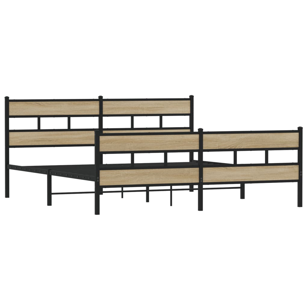 sengeramme uden madras 200x200 cm metal sonoma-eg