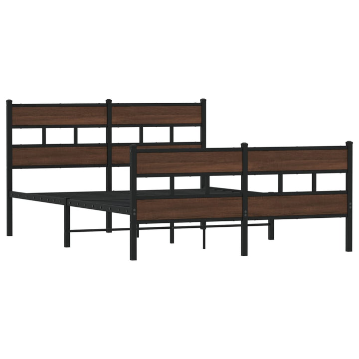 sengeramme uden madras 150x200 cm metal brun egetræsfarve