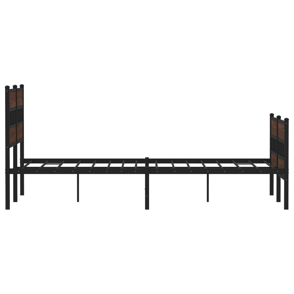 sengeramme uden madras 150x200 cm metal brun egetræsfarve