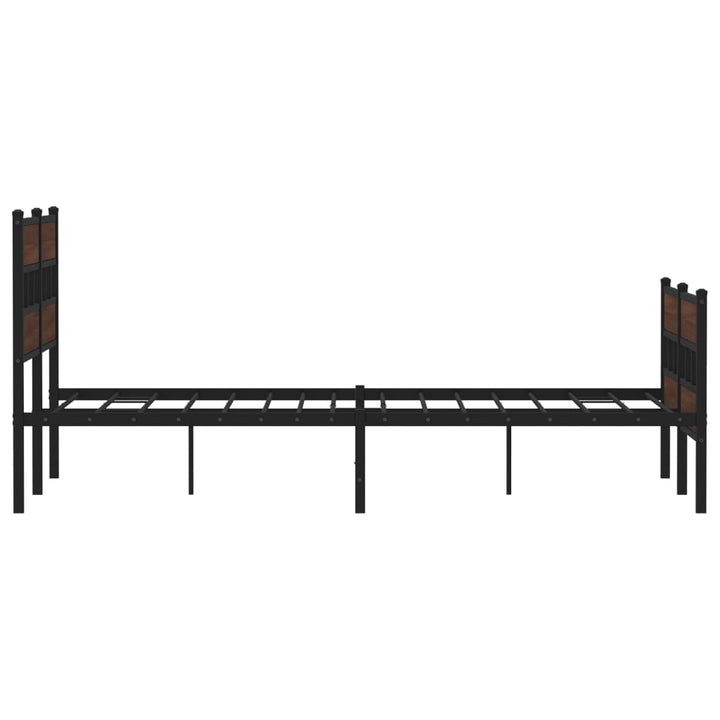 sengeramme uden madras 150x200 cm metal brun egetræsfarve