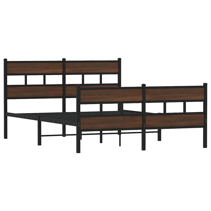 sengeramme uden madras 160x200 cm metal brun egetræsfarve